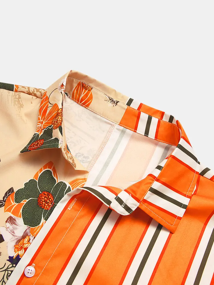 Poletne Moške Srajce Etničnega Stila Vintage Tiskanje Kratek Rokav Svoboden korejski Oblačila, Casual Obleko Srajce Moške Camisa Masculina