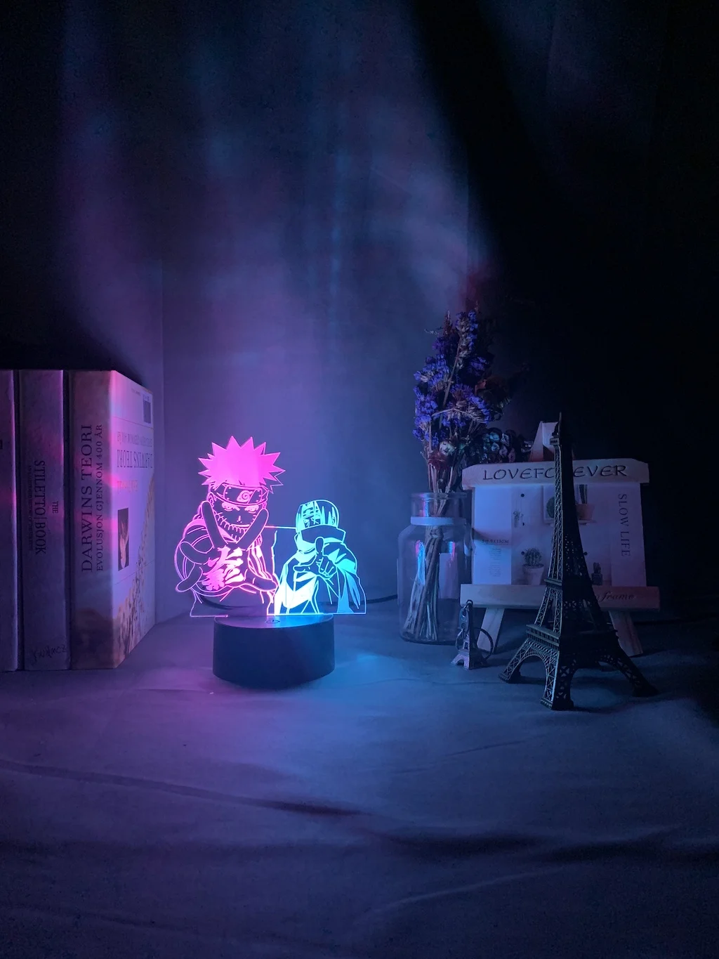 3d Iluzije lučka Naruto Uzumaki in Itachi Uchiha za Dekoracijo Doma Svetlobe Kul Darilo za Otroke Otrok Namizna Svetilka