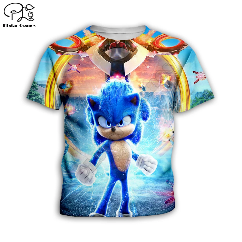 Super Sonic 3d tiskanih Hoodies fant za dekle Majica smešno Risanka Trenirko zip Kapuco/hlače/majica s kratkimi rokavi otroci oblačila slog-5