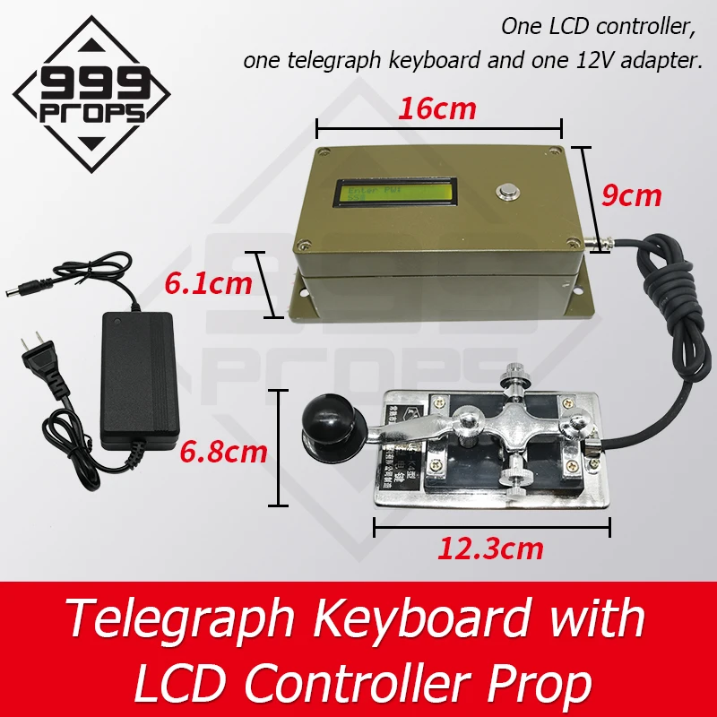 ER UGANKE Morse Code Naprave, telegrafske stroj z LCD Pobeg Igre Soba Vnesite pravilno geslo za odpiranje vrat