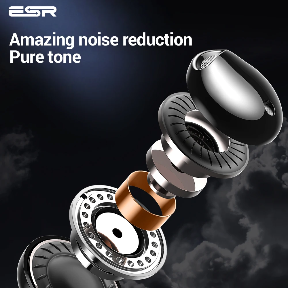 ESR Tip-C Vmesnik Žične Slušalke Prenosni Univerzalno Hrupa Preklic HI-fi Slušalke Glas Športne Slušalke Za Xiaomi Huawei