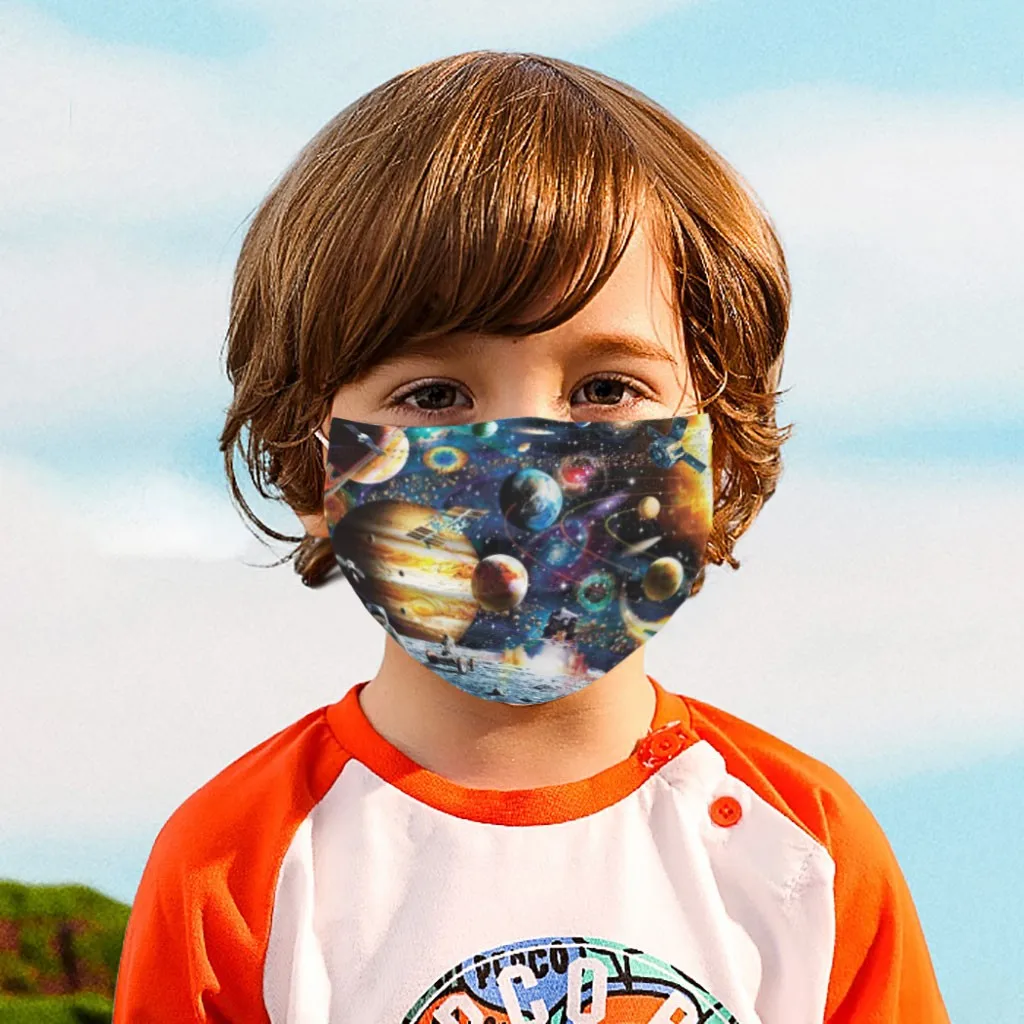 50PC Otrok Otroci Planet Print Masko Mascarillas Otrok Industrijske 3Ply Uho Zanke Masko Usta Topmask Onesnaževanja Maska za enkratno Uporabo