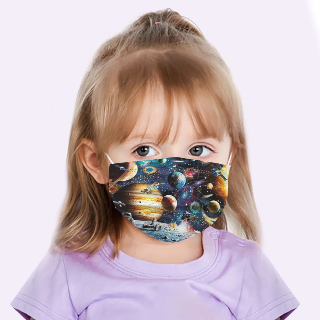 50PC Otrok Otroci Planet Print Masko Mascarillas Otrok Industrijske 3Ply Uho Zanke Masko Usta Topmask Onesnaževanja Maska za enkratno Uporabo