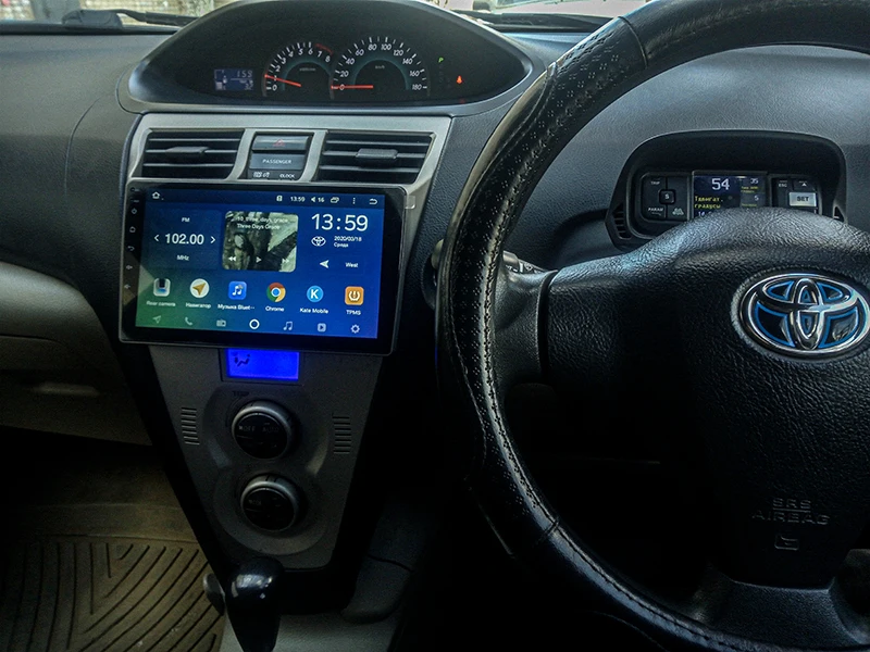 Android 10.0 GPS Navigacija Radio, Predvajalnik DVD-jev za Toyota VIOS 2008-2013, Video Predvajalnik, Stereo Headuint GPS zemljevid Zgrajena v Carplay dsp