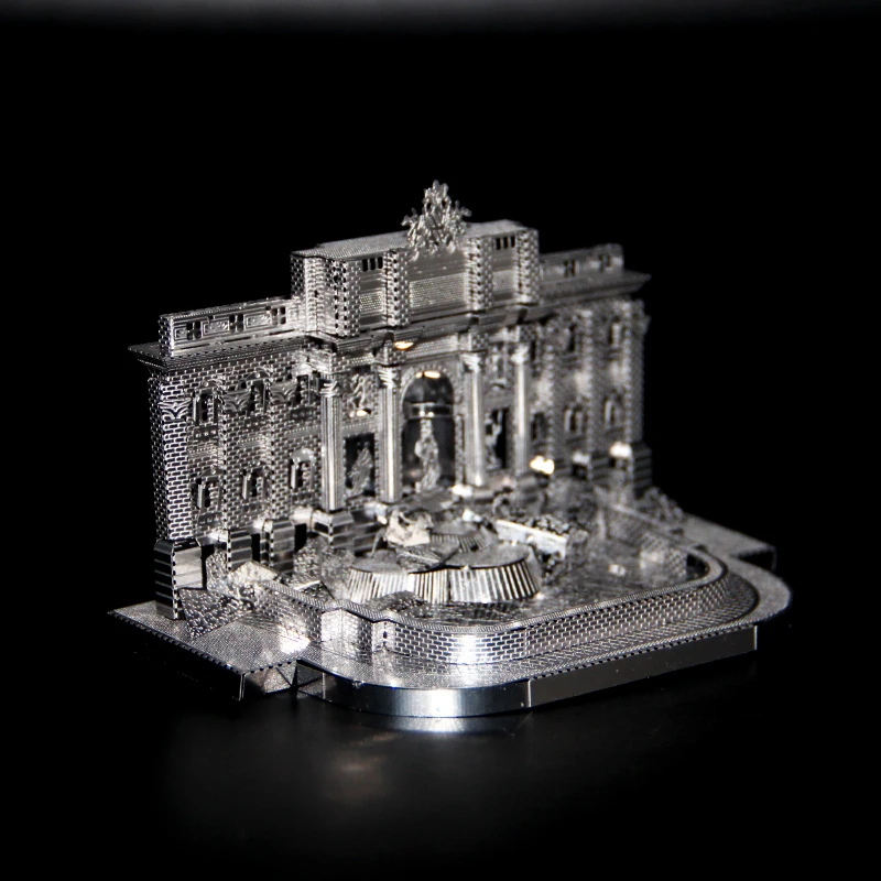 Fontana di Trevi Roman 3D Kovinskih Ugank Gradnje DIY Laser Cut Jigsaw Kit Odrasle Otroke, Otroci Vodnjak Trevi Zbiranje Igrač