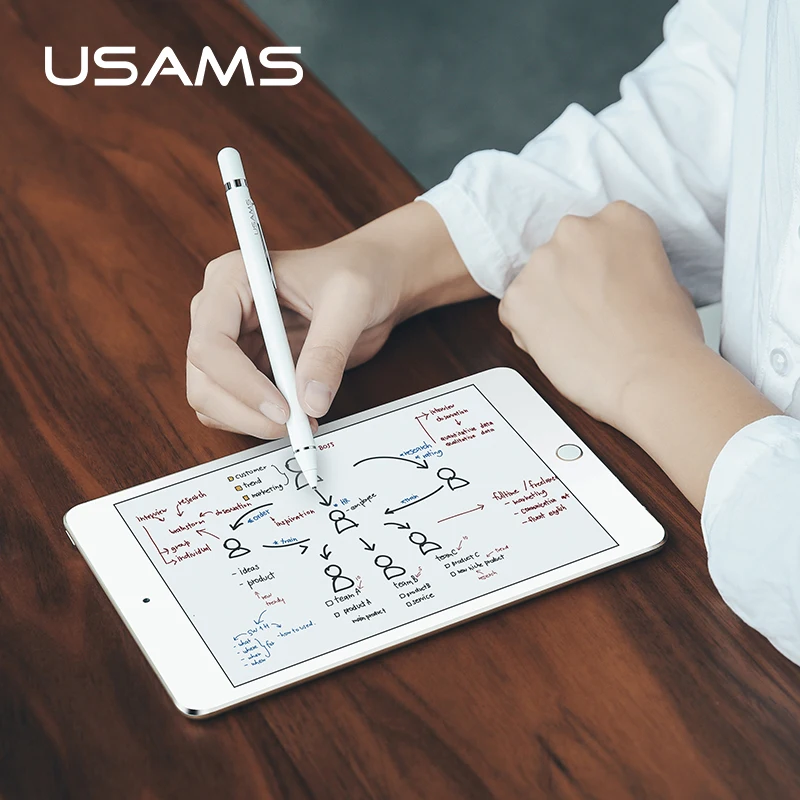 USAMS Kapacitivni zaslon na Dotik Peresa Za Apple Svinčnik Pisalo Za iPad z 9.7 2018 Mini 1 2 3 4 Pro Zraka Za Samsung Tablični Slikarstvo Pisalo