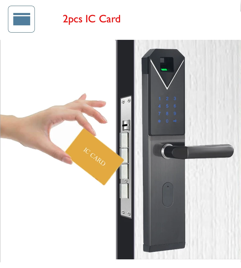 Elektronski Smart Zaklepanje Vrat Prstni Odtis+4 Karte+2 Mehanske Tipke Brez Ključa Kodo Za Zaklepanje Smart Entry Office Home