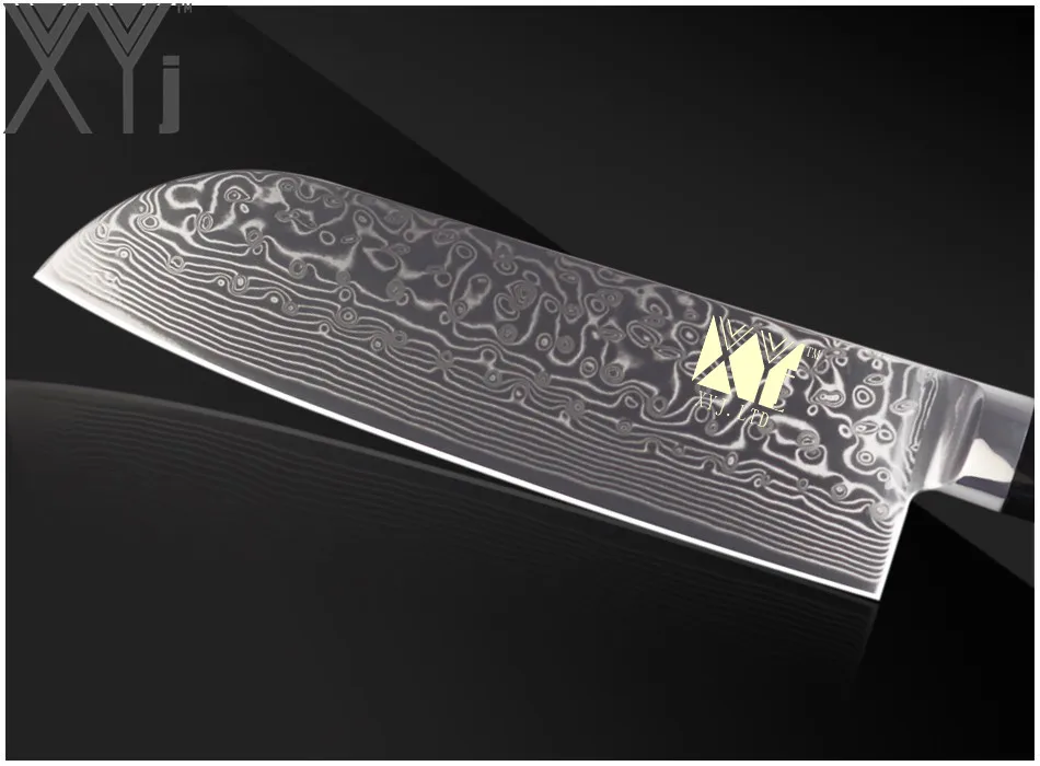 XYj Damask Japonski Kuhinjski Noži Enem Kosu Odrezanje Pripomoček Santoku Sekljanje Kuhar, Rezanje VG 10 Damask Jekla Kuhanje Nož