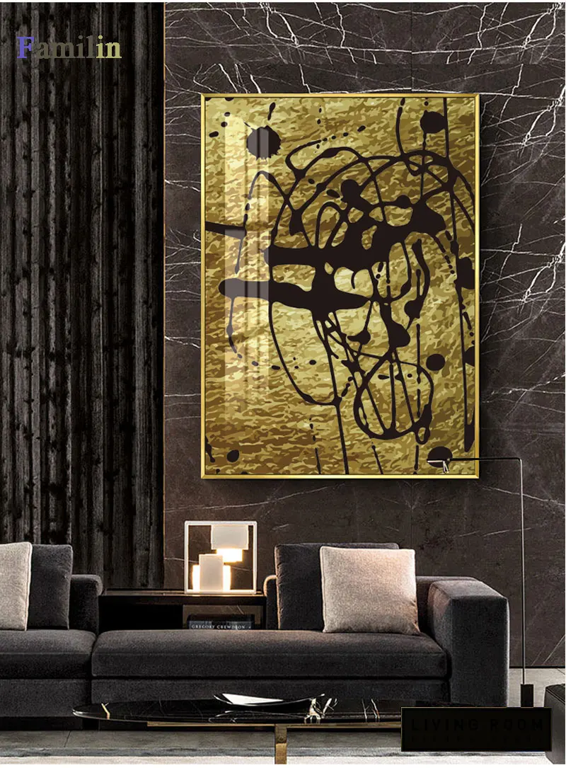 Zlati Geometrijske Wall Art Platno Abstraktnega Slikarstva Sodobne Dom Dekor Nordijska Plakatov in Fotografij Dekoracijo Sliko Dnevna Soba