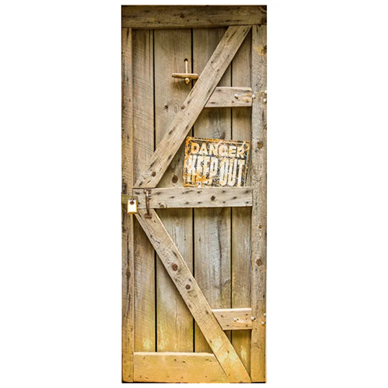 77*200cm ponaredek stara lesena Vrata nalepke 