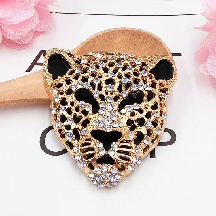 8pcs Big Prodaje Zlitine Nalepke za Telefone Kristalno Okrasnih Panther/Leopard glavo DIY Punk Pribor čare Nakit Ugotovitve