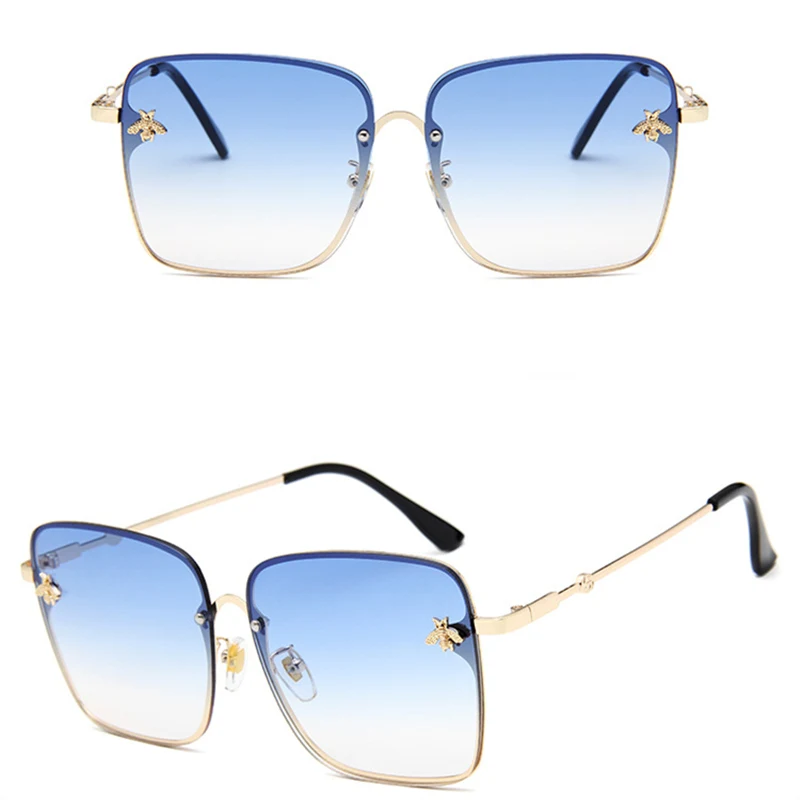 ASOUZ 2019 novo polje dame sončna očala UV400 kovinski velik okvir mala čebela sončna očala klasična blagovno znamko, design športno vožnjo sončna očala