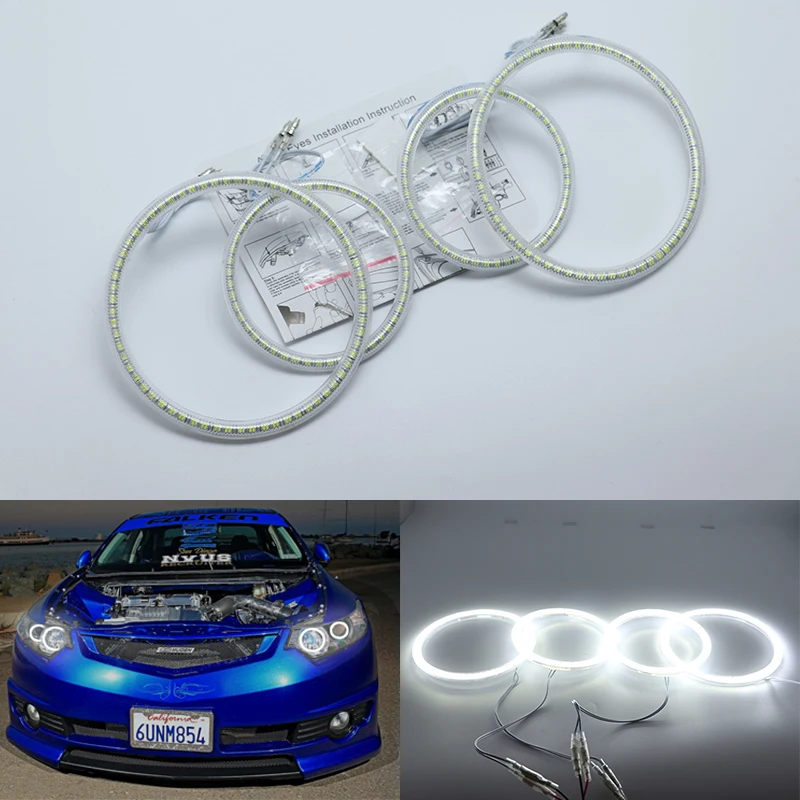 Ultra svetla SMD bela LED angel eyes halo obroč komplet dnevnih luči DRL za Acura TSX 2009 2010 2011 2012