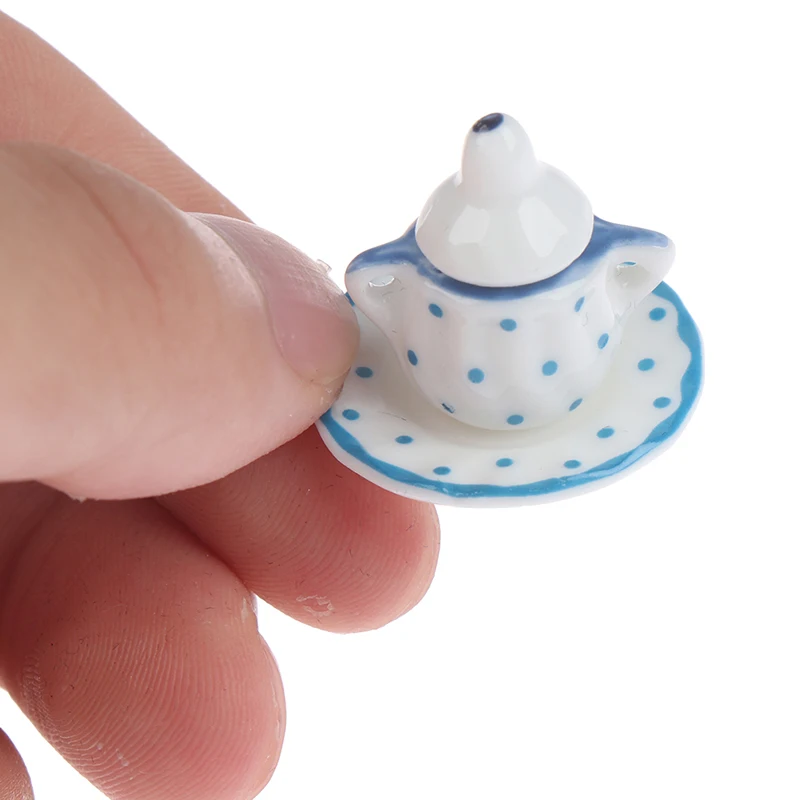 1:12 Miniaturni Porcelana Tea Cup Nastavite Chintz Cvet Namizna Kuhinja Lutke 17pcs/set