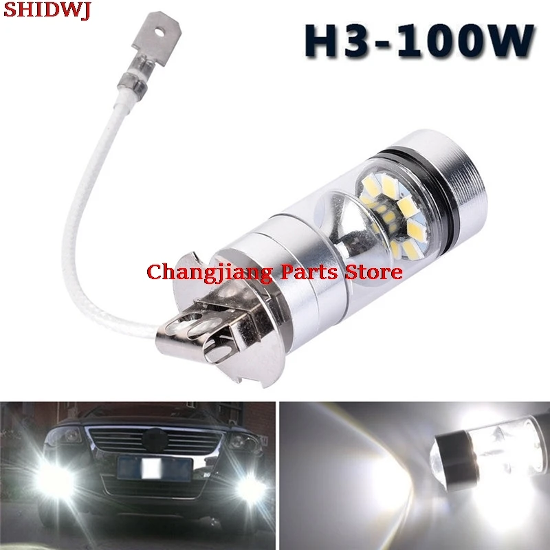 2pcs H3 Avto LED Svetilka za Meglo Rep Vožnje Žarnica High Power Avtomobilski Auto Zamenjava Light-emitting Diode Singnal Glavo