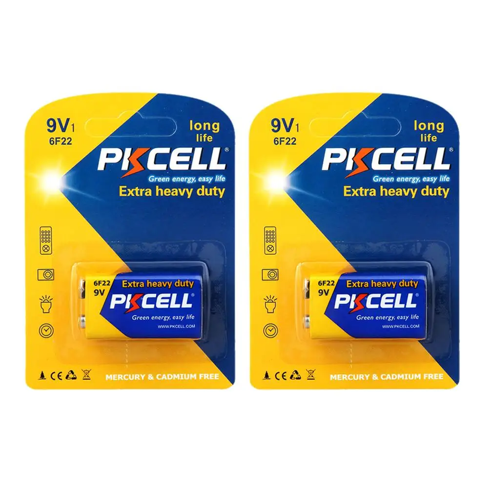 2nahrbtnik PKCELL 9V 6F22 Primarna Baterija 6LR61 Super Težka baterijo, kot PP3 6F22 6LR61 MN1604 9v elektronski termometer baterije