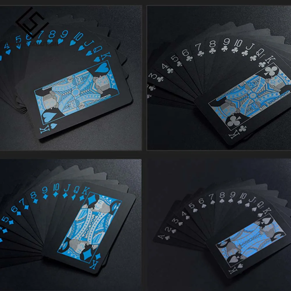 Plastične Karte, Poker PVC Cartes Plastiques Poker Black Igralne Karte Nepremočljiva Čarobno Plastičnih Kartic Baralho Krova igre na Srečo