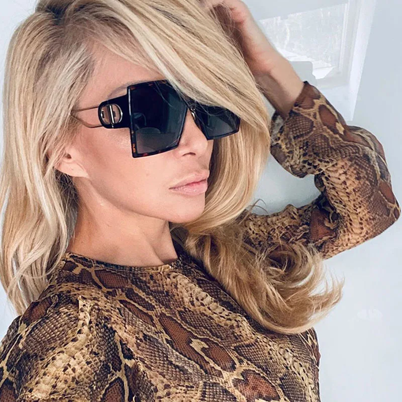 Moda Sunglass Oblikovalec Luksuzne blagovne Znamke Kvadratnih sončna Očala Ženske Letnik Prevelik 2021 trend Ženska sončna Očala Odtenkih Za Ženske