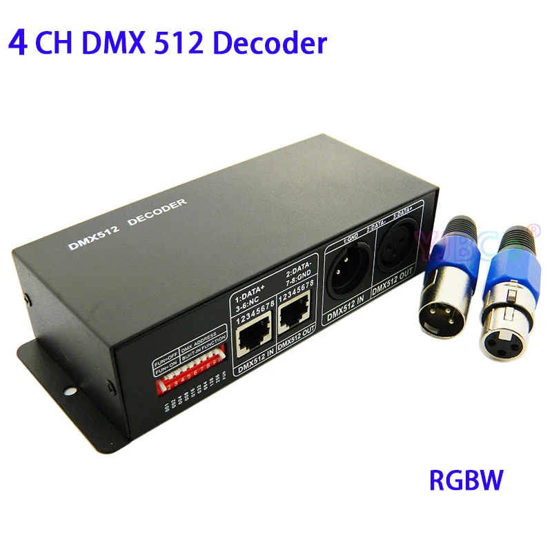 DMX512 dekoder dimmer 5 v DC 12V 24V RGBW 4CH DMX 512 Dekoder led Trak krmilnik DMX za PWM RGBW Lučka 4 Channel (kanal)*4A 16A