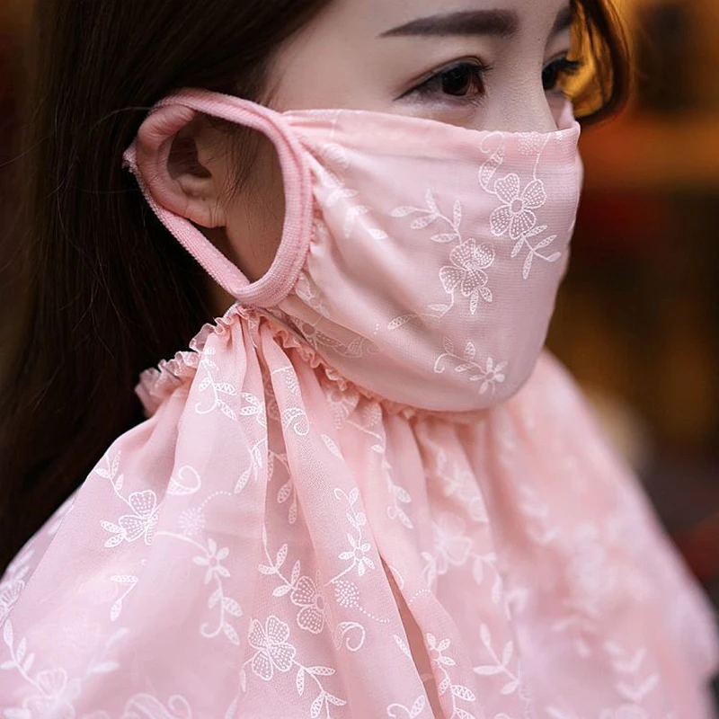 Nova Moda za zaščito pred soncem šal ženske poletje vratu varstvo dolg rokav prostem dežnik masko tanek šal šal dva-delni set