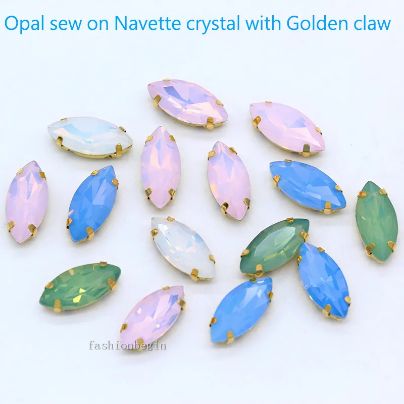 24p 6x12mm Navette Opal barvo kristalno steklo sew na okrasnih draguljev, zlata, znanja Draguljev plovila za Oblačila, dodatki, čevlji, Vrečke DIY