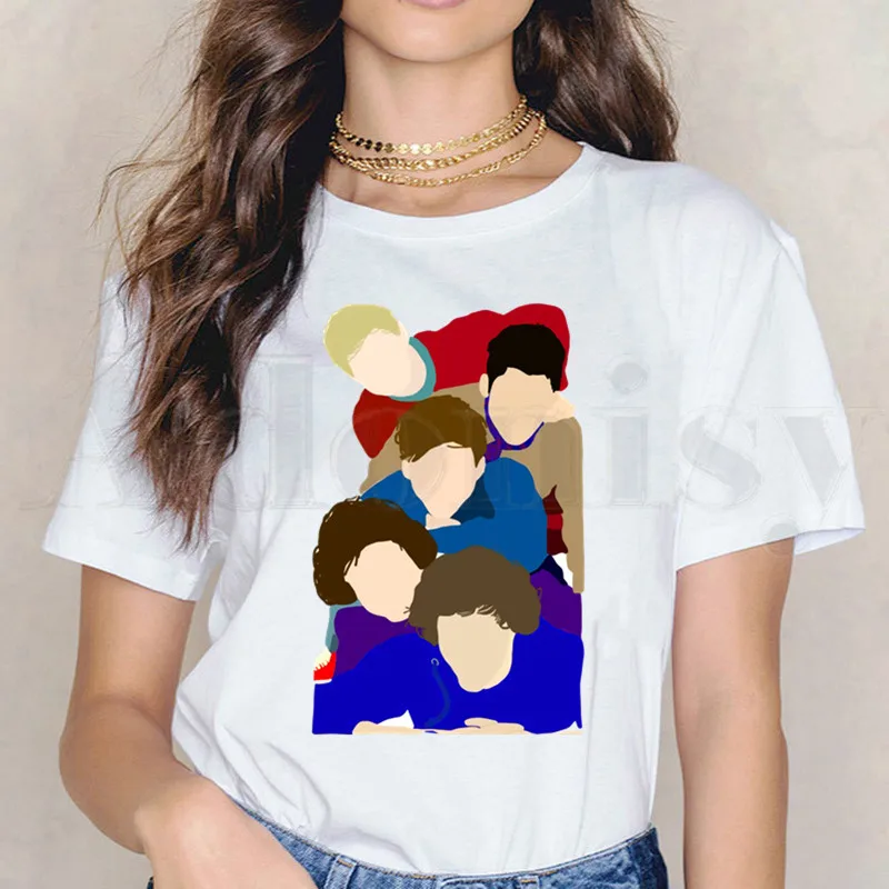 One Direction Harry Styles Merch 1D Harajuku T-shirt Kratek Rokav Ženske Majice s kratkimi rokavi Ženske Vrhovi Tees Harajuku Modi Letnik