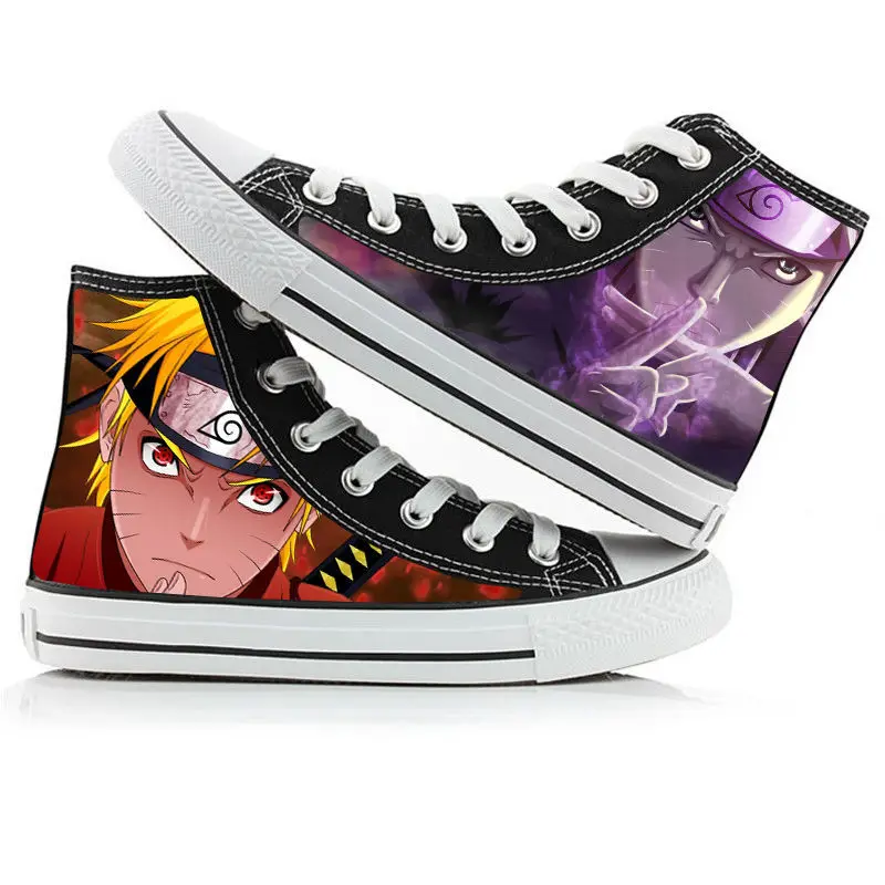 Anime Naruto Tiskanja Platno Čevlji Naruto Sasuke Visoko-top Študent Vulcanize Čevlji za Klasično Grafiti Priložnostne Superge