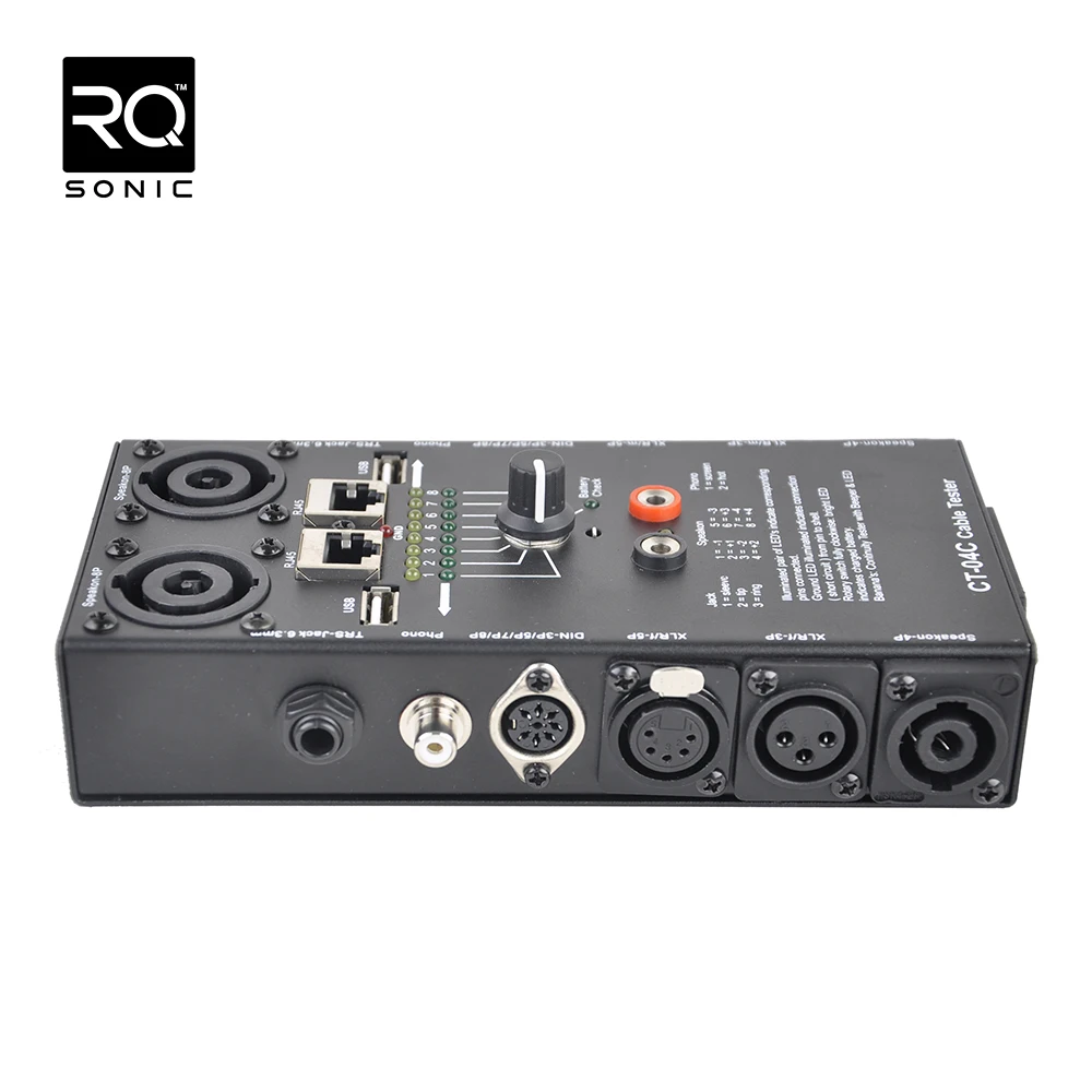 RQSONIC CT-04C Pro Audio Omrežje Multi Funkcijo XLR Mic DMX Kabel RJ45 Tester