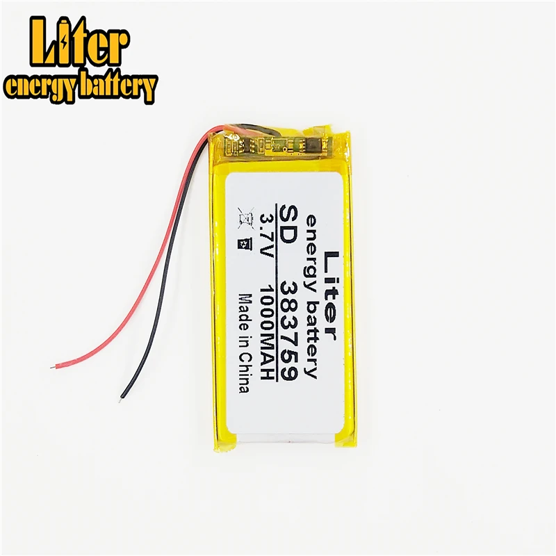 3,7 V 1000mAh 383759 Litij-Polymer Li-Po Baterija za Polnjenje moči Za Mp3, MP4 MP5 GPS DVD PAD elektronske naprave