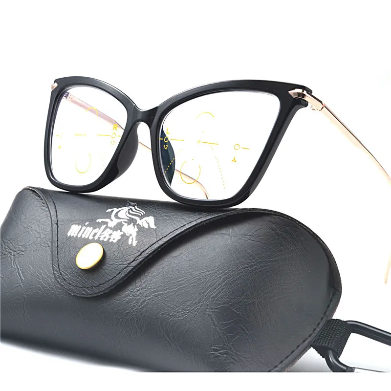 MINCL/Branje Očala Ženske Multi-Focal Postopno Presbyopic Mačka Ženska sončna očala Očala z box FML