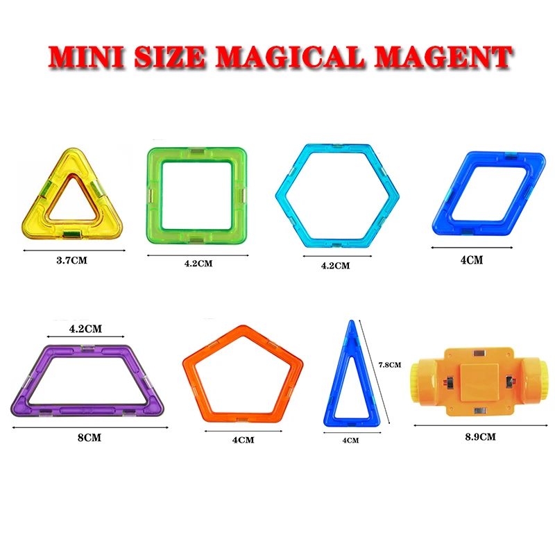 Mini Magnetni Bloki Nastavite Diy 41-253Pcs nastavite Gradnje Magnet Stavbe Igrače, Plastične Izobraževalne Igrače za Otroke, mešanje Barv