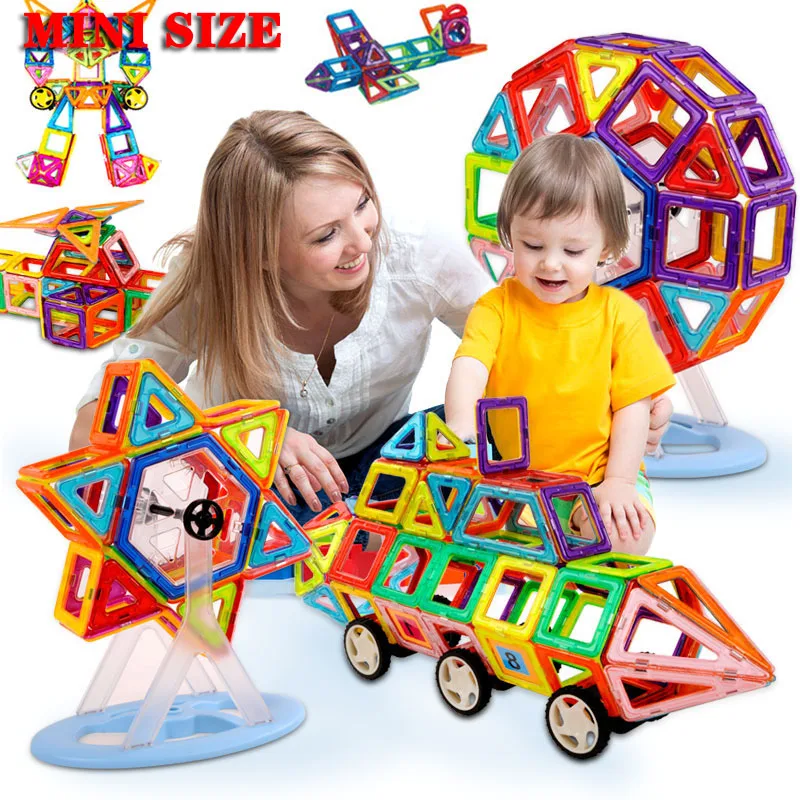 Mini Magnetni Bloki Nastavite Diy 41-253Pcs nastavite Gradnje Magnet Stavbe Igrače, Plastične Izobraževalne Igrače za Otroke, mešanje Barv