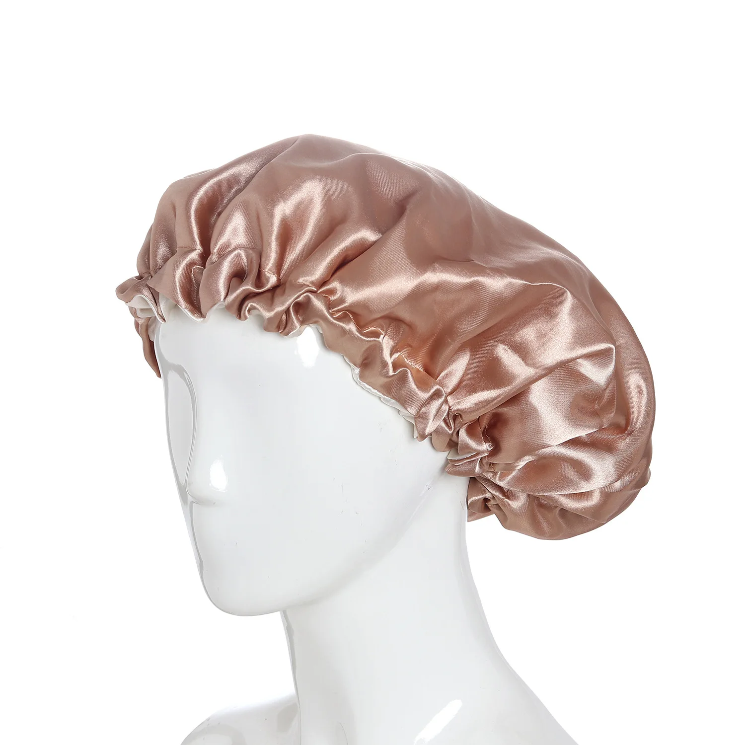 Saten bonnet Svile dvo-plastno t-shirt noč klobuk ženske dolge lase luna nego las kemoterapijo skp svoboden prilagoditev sponke klobuk