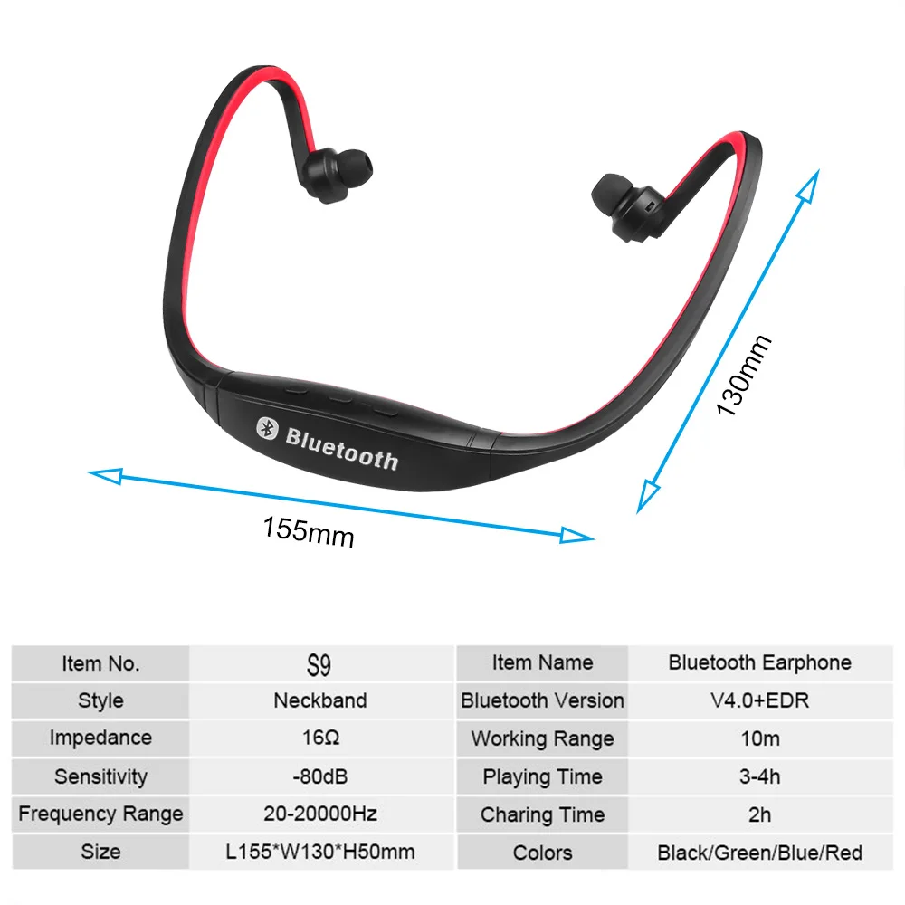Kebidu 2019 Original S9 Slušalke Sport Brezžična tehnologija Bluetooth 4.0 Slušalke Slušalke za iPhone Za Samsung Za Xiaomi