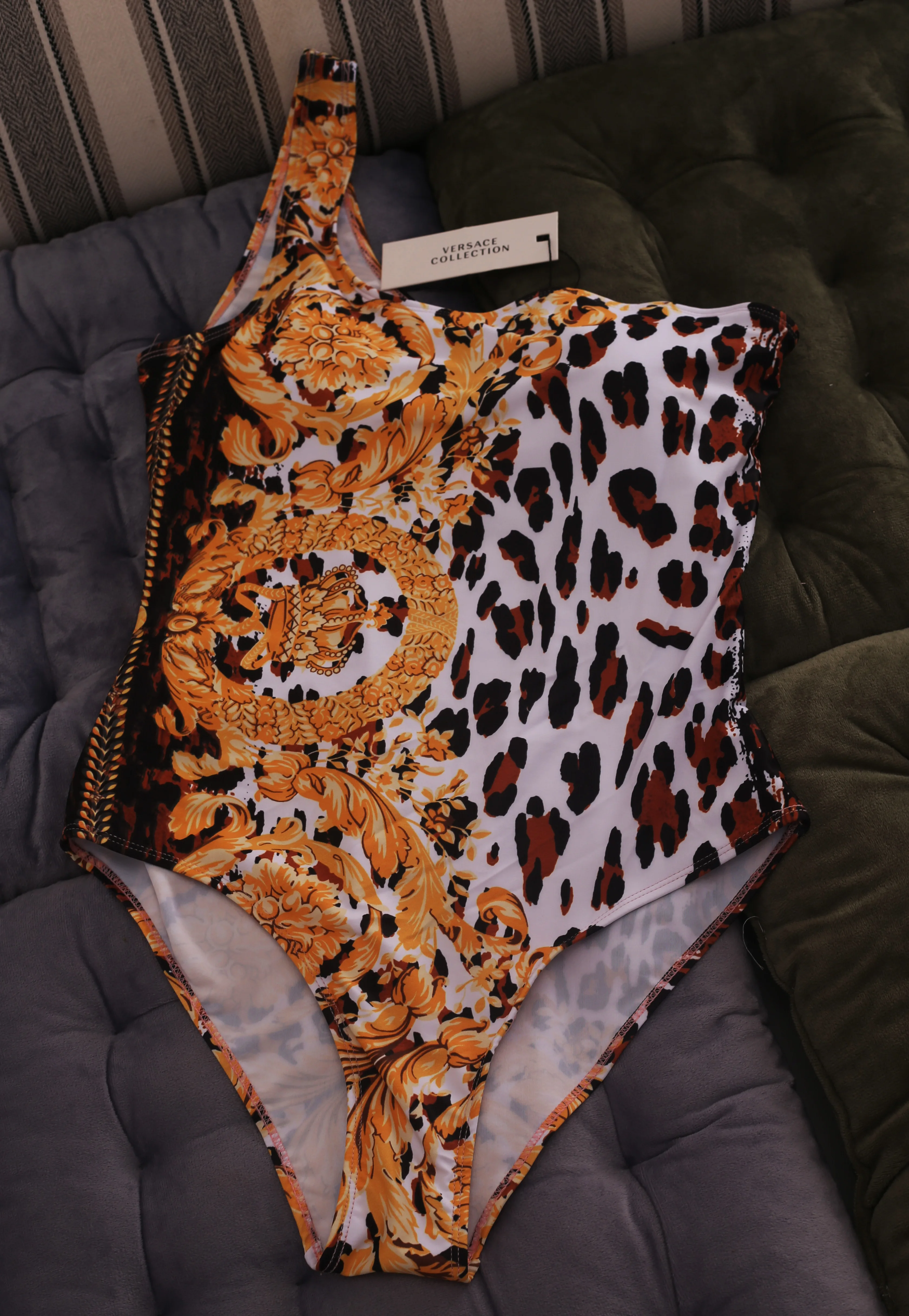 Leopard enodelne Kopalke enodelne Eno-ramo Seksi Bikini Bodysuit Plaži Kopalke Monokini Ženska Plavanje Kopalke