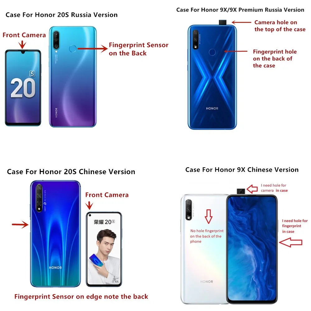 Za Huawei Honor 9X Premium 20S Ogled 30 20 Pro 8X Anti Šok Prosojne, zračna Blazina Oklep Odbijača Primeru Za Huawei Y6 Y9 Y7 Prime 2019