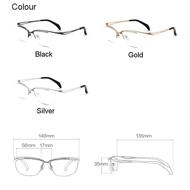 Čistega Titana Očal Okvir Moških Poslovni Slog Pol Platišča Eye Glasses Anti Blue Ray Spomladanski Tečaji Nov Prihod Očala Hot Prodaja