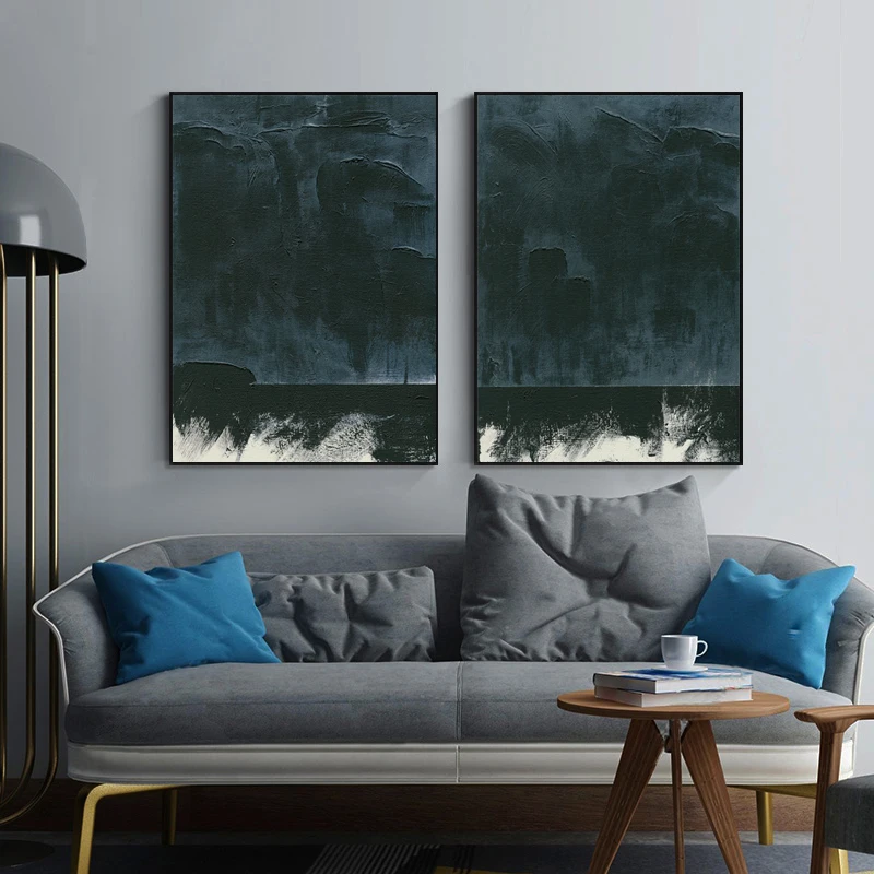 Povzetek Nordijska Napredno Modri Pigment Wall Art Tisk Plakat Platno Zadihan Dekoracijo Sliko za dnevno Sobo, Spalnica Doma Dekor