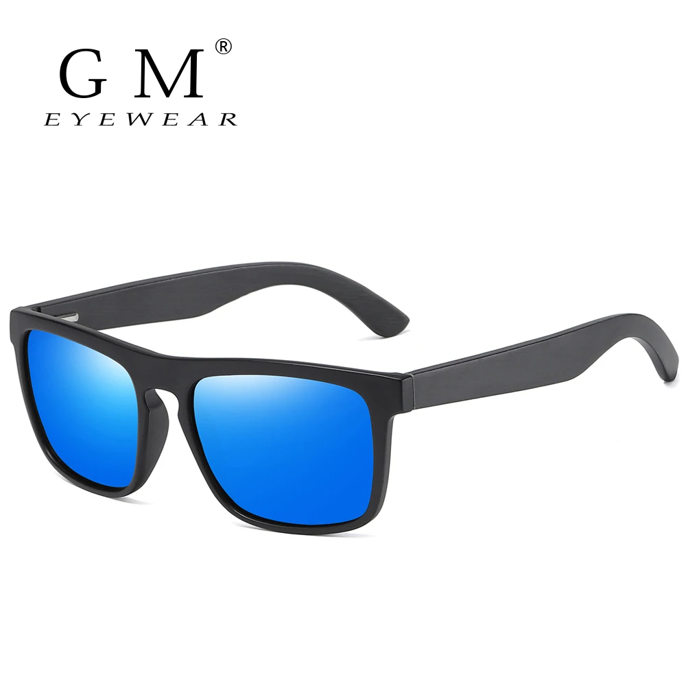GM Novo blagovno Znamko Design Lesene Polarizirana sončna Očala za Moške Bambusa sončna Očala Črna UV400 Leče Moda Vožnje Odtenki S5523