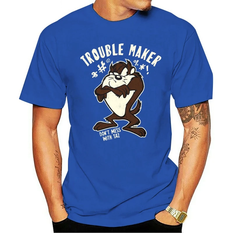 2021 Prosti čas, Moda bombaž O-vratu T-shirt Taz 'Trouble Maker