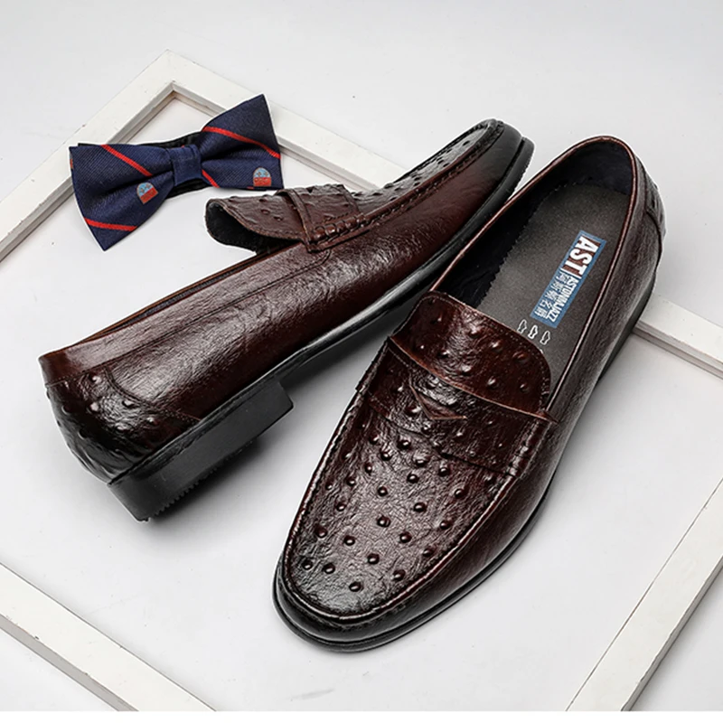 Moški usnjeni čevlji poslovno obleko obleko, čevlji za moške blagovne znamke Bullock pravega usnja, črna slipon poroko mens čevlji Phenkang