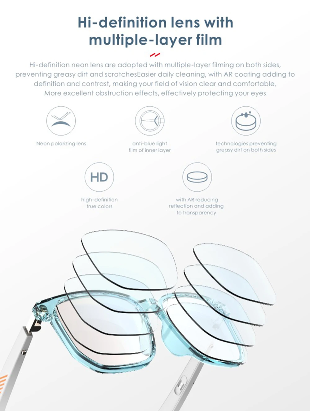 TCW01 Smart Bluetooth Očala Glasbe Očala IP67 Nepremočljiva in Dustproof Glasovni Nadzor Bluetooth 5.0 Modra Svetloba Dokaz Očala