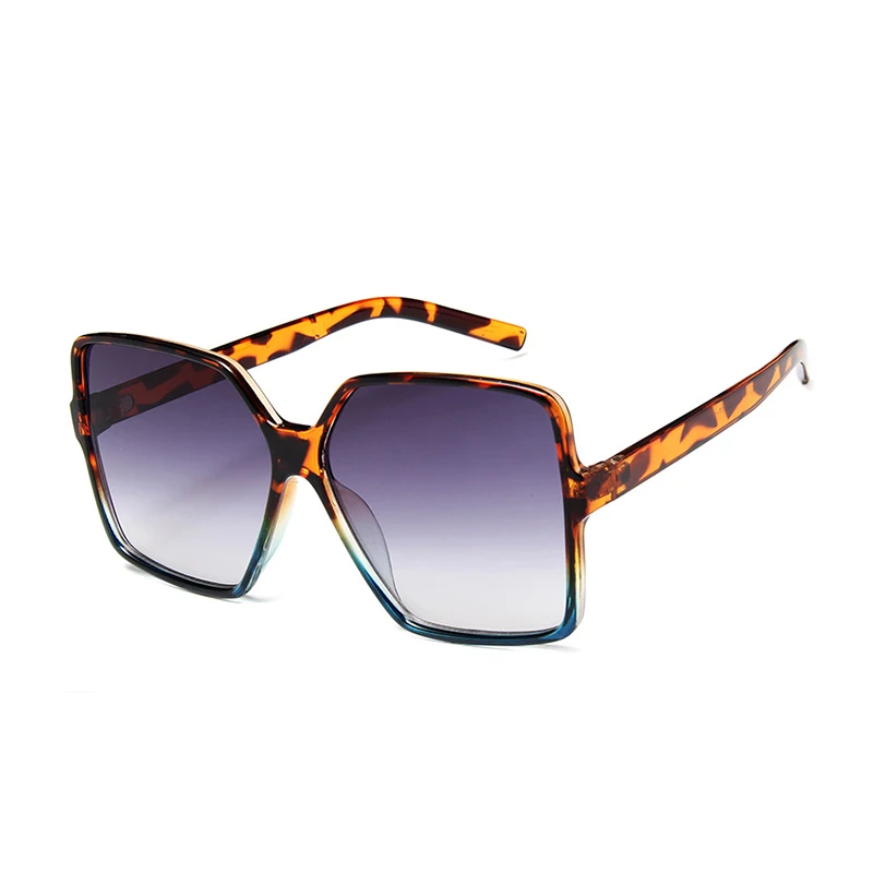 Seksi Leopard Prevelik Kvadratnih sončna Očala Moških Novo 2019 Objektiv Velik Okvir sončna očala Za Ženske UV400 Srebro Gradient
