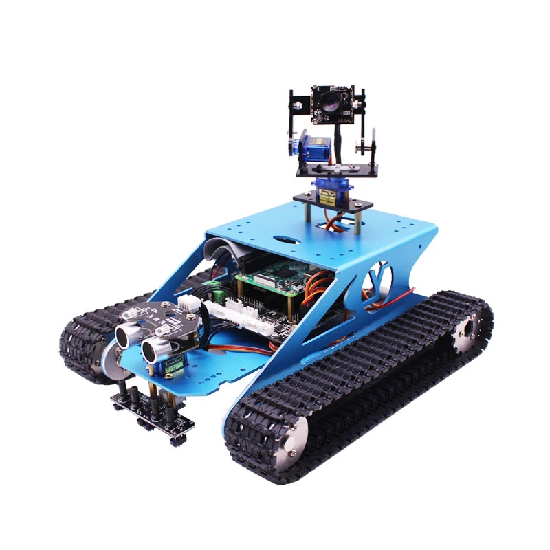 Raspberry Pi G1 Smart Tank Robot Komplet z WiFi Kamera DIY Sledenje Ovira, Izogibanje Avto za Raspberry Pi Model 4B/3B+