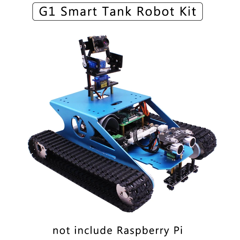 Raspberry Pi G1 Smart Tank Robot Komplet z WiFi Kamera DIY Sledenje Ovira, Izogibanje Avto za Raspberry Pi Model 4B/3B+