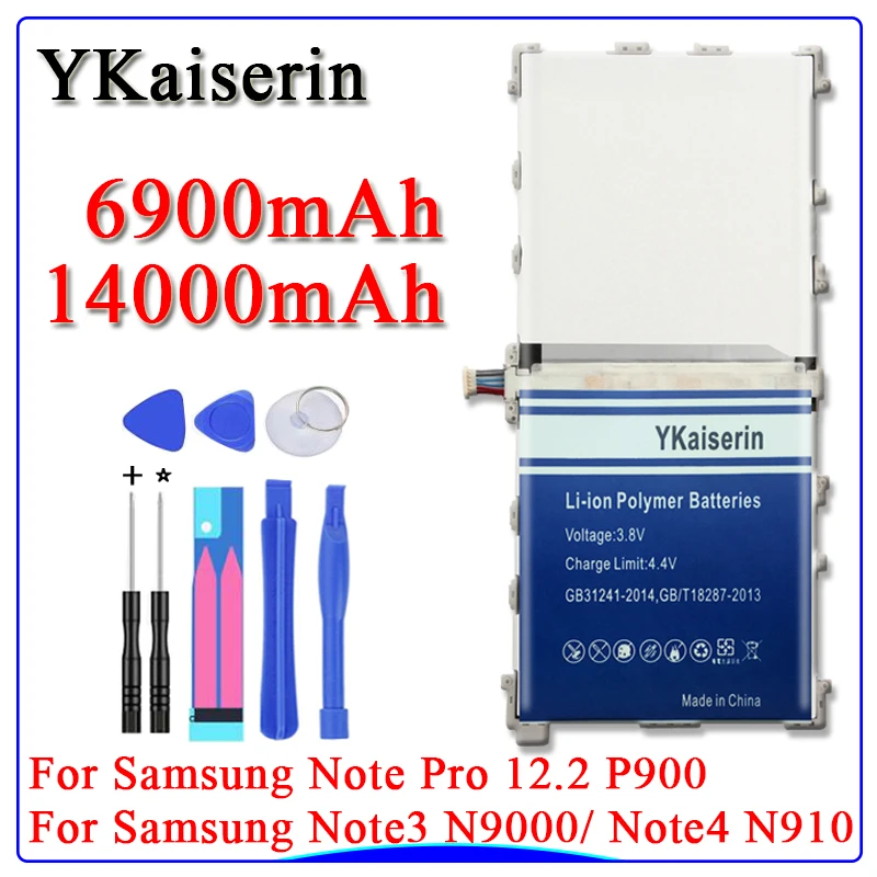 YKaiserin Baterija za Samsung Note 3 4 Pro 12.2 Note3 Note4 N900 N9005 N9008 N9002 N9009 N910 N910H SM P900 T9500C Batteria