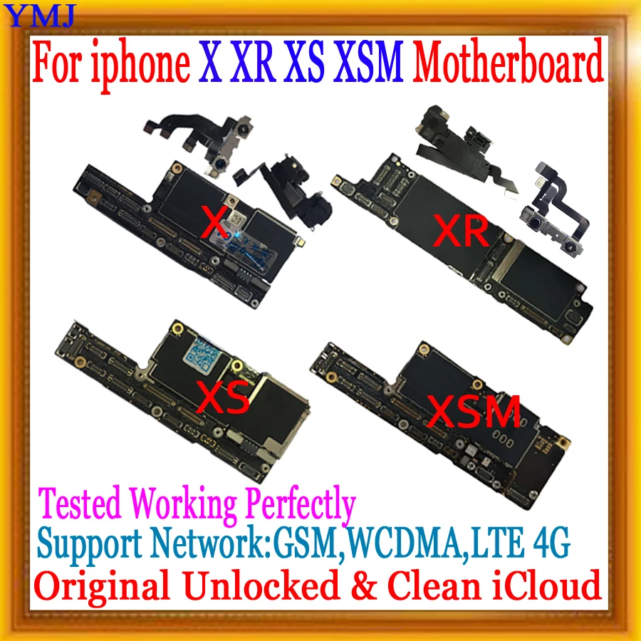 Original Odklenjena Za iPhone X XR XS Max Motherboard Podpora iOS Posodobitev Logiko Odbor Preizkušen Podporo Omrežje:GSM,UMTS,LTE 4G