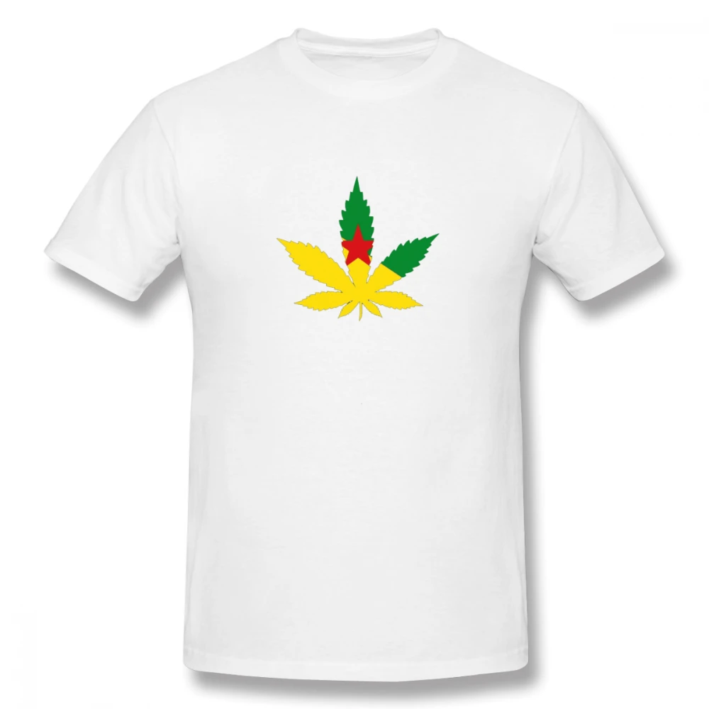 Francoska Gvajana Marihuane Zastavo Moške Osnovne Kratek Rokav T-Shirt Smešno francoska Gvajana Zastavo T-majice Eur Velikost