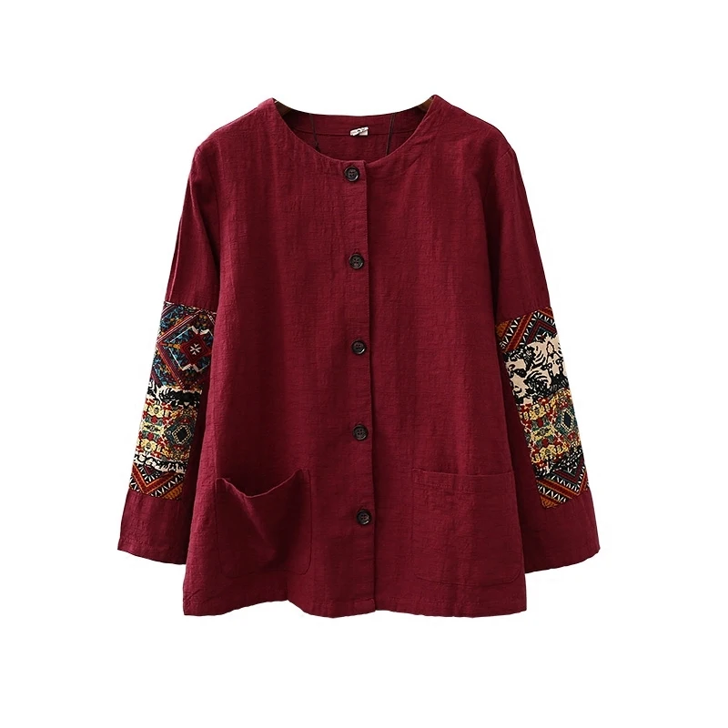 Kitajski Majica Ženska Bluza 2020 Pomlad Orientalski Slog Oblačila Bombaž Perilo Vintage, Retro Srajce, Dame Kitajski Vrhovi FF2496