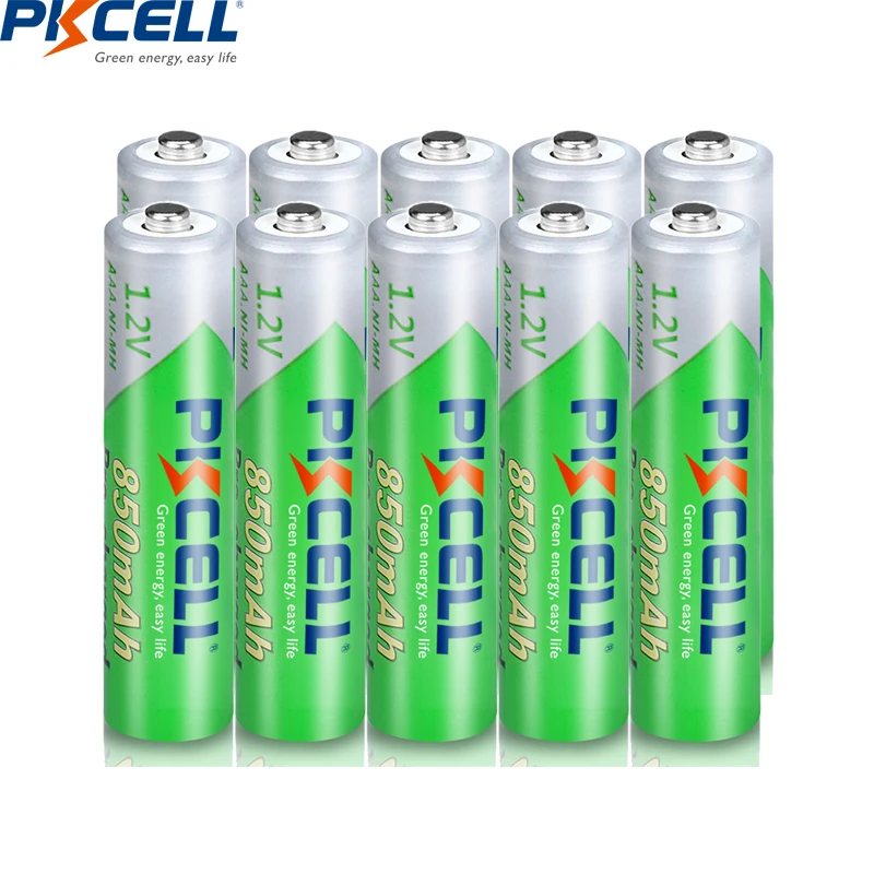 PKCELL 10PC AAA Polnilne Baterije 1,2 V 850MAH AAA Baterije NIMH AAA low-self-praznjenje baterije za Fotoaparat Svetilko, Baklo